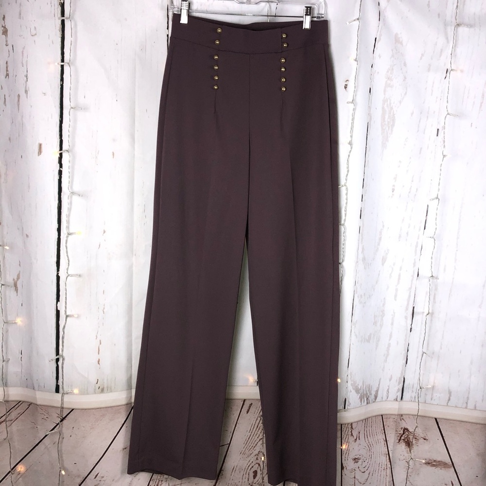 Purple Trousers with Pearl Gold Buttons